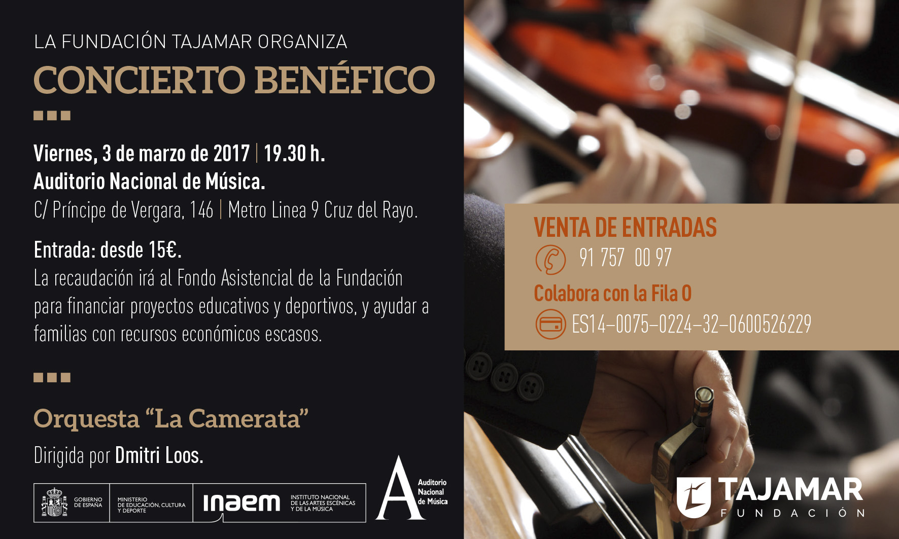 La Fundación Tajamar Ofrece Un Concierto Benéfico El 3 De Marzo